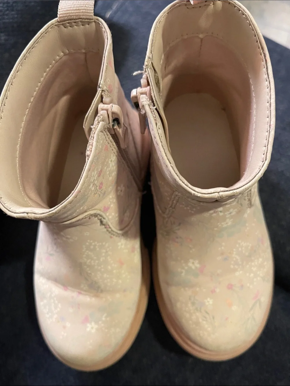 Cat & Jack   Cream Base Floral Ankle Boots